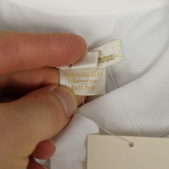 Shoshhanna Dress Womens 8 White Mini Shirt A Line Short Sleeve Flutter Summer - Picture 10 of 12